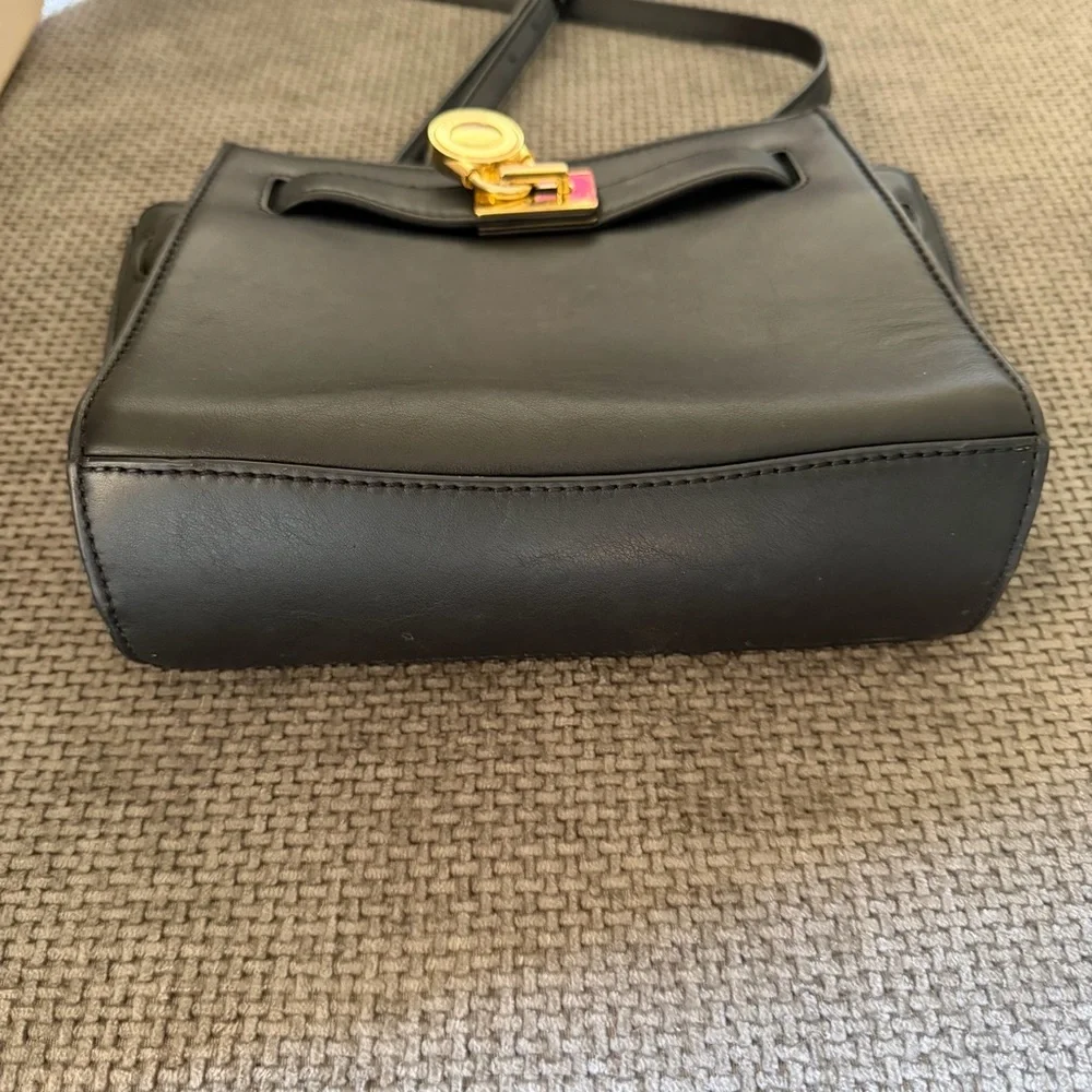 Black Leather Crossbody Michael Kors Hamilton Traveler Bag Gold Padlock Classic